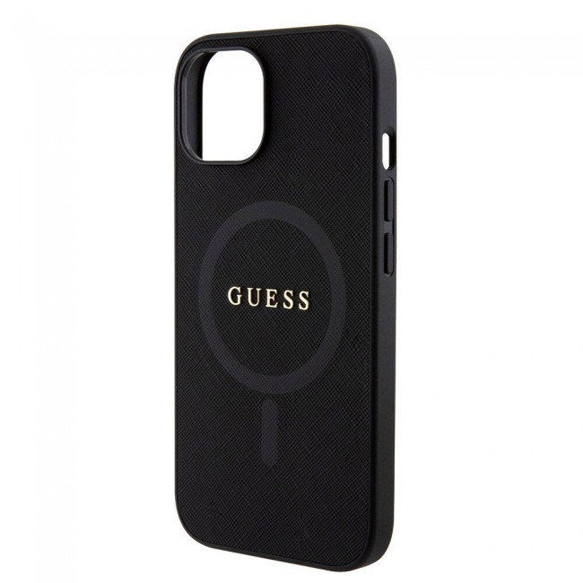 Apple iPhone 15 Kılıf Guess Orjinal Lisanslı Magsafe Şarj Özellikli Yazı Logolu Saffiano Kapak Apple iPhone 15 Kılıf Guess Orjinal Lisanslı Magsafe Şarj Özellikli Yazı Logolu Saffiano Kapak