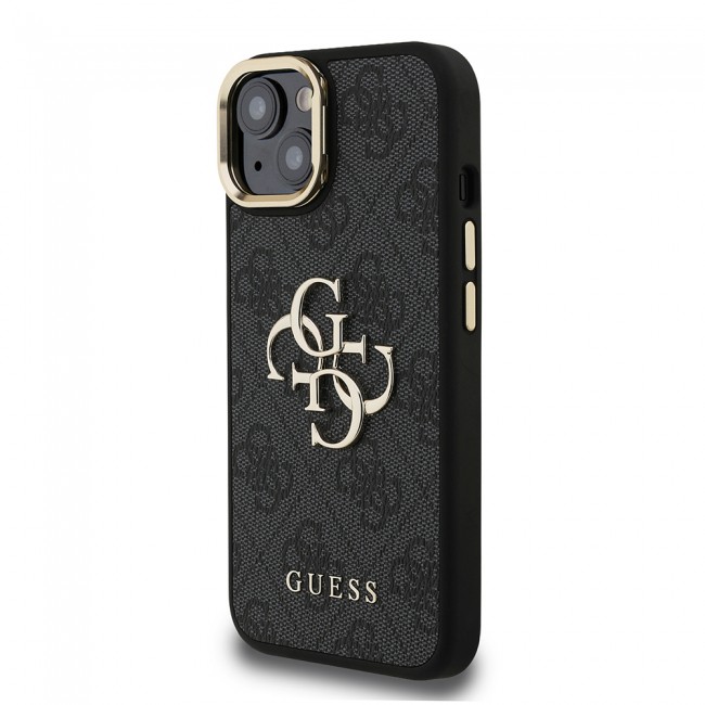 Apple iPhone 15 Kılıf Guess Orjinal Lisanslı PU Deri 4G Desenli Metal Büyük 4G ve Yazı Logolu Kamera Standlı Kapak Apple iPhone 15 Kılıf Guess Orjinal Lisanslı PU Deri 4G Desenli Metal Büyük 4G ve Yazı Logolu Kamera Standlı Kapak
