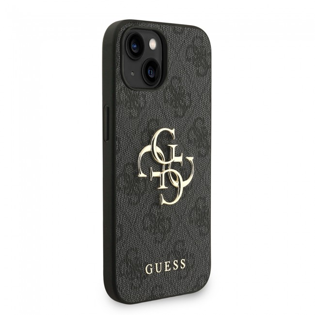 Apple iPhone 15 Kılıf Guess Orjinal Lisanslı PU Deri Bilek Askı İpli Metal Büyük 4G ve Yazı Logolu Kapak