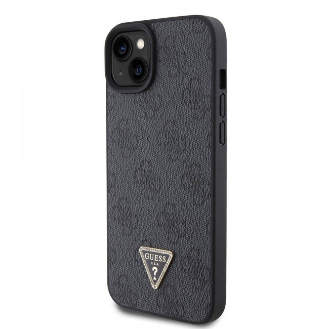 Apple iPhone 15 Kılıf Guess Orjinal Lisanslı PU Deri Taşlı Üçgen Logo 4G Desenli Strass Kapak Apple iPhone 15 Kılıf Guess Orjinal Lisanslı PU Deri Taşlı Üçgen Logo 4G Desenli Strass Kapak