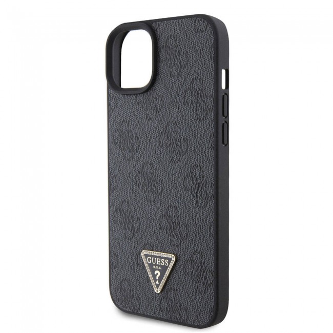 Apple iPhone 15 Kılıf Guess Orjinal Lisanslı PU Deri Taşlı Üçgen Logo 4G Desenli Strass Kapak Apple iPhone 15 Kılıf Guess Orjinal Lisanslı PU Deri Taşlı Üçgen Logo 4G Desenli Strass Kapak