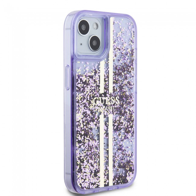 Apple iPhone 15 Kılıf Guess Orjinal Lisanslı Transparan Sıvılı Simli Altın Çizgili Kapak Apple iPhone 15 Kılıf Guess Orjinal Lisanslı Transparan Sıvılı Simli Altın Çizgili Kapak