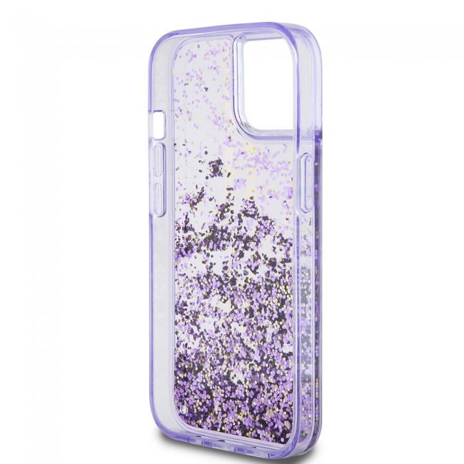 Apple iPhone 15 Kılıf Guess Orjinal Lisanslı Transparan Sıvılı Simli Altın Çizgili Kapak Apple iPhone 15 Kılıf Guess Orjinal Lisanslı Transparan Sıvılı Simli Altın Çizgili Kapak