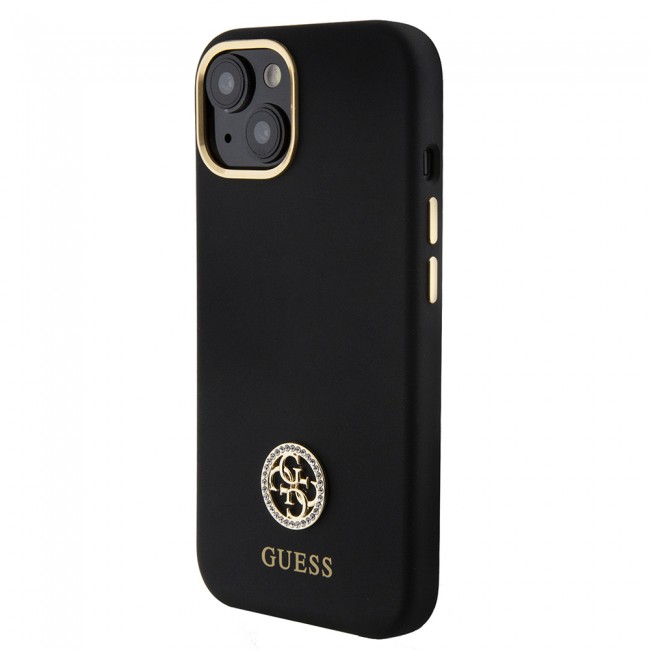 Apple iPhone 15 Kılıf Guess Orjinal Lisanslı Yazı ve Taşlı 4G Logolu Metal Kamera Çerçeveli Silikon Kapak Apple iPhone 15 Kılıf Guess Orjinal Lisanslı Yazı ve Taşlı 4G Logolu Metal Kamera Çerçeveli Silikon Kapak