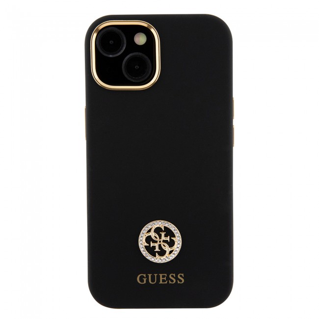 Apple iPhone 15 Kılıf Guess Orjinal Lisanslı Yazı ve Taşlı 4G Logolu Metal Kamera Çerçeveli Silikon Kapak Apple iPhone 15 Kılıf Guess Orjinal Lisanslı Yazı ve Taşlı 4G Logolu Metal Kamera Çerçeveli Silikon Kapak