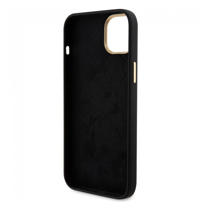 Apple iPhone 15 Kılıf Guess Orjinal Lisanslı Yazı ve Taşlı 4G Logolu Metal Kamera Çerçeveli Silikon Kapak Apple iPhone 15 Kılıf Guess Orjinal Lisanslı Yazı ve Taşlı 4G Logolu Metal Kamera Çerçeveli Silikon Kapak