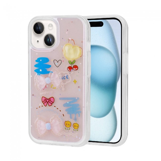 Apple iPhone 15 Kılıf Kabartma Figürlü Parlak Zore Minimini Silikon Kapak Apple iPhone 15 Kılıf Kabartma Figürlü Parlak Zore Minimini Silikon Kapak