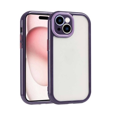 Bal-z Apple iPhone 15 Kılıf Kamera Korumalı Renkli Kenar ve Çerçeve Tasarımlı  Vitamin Kapak
