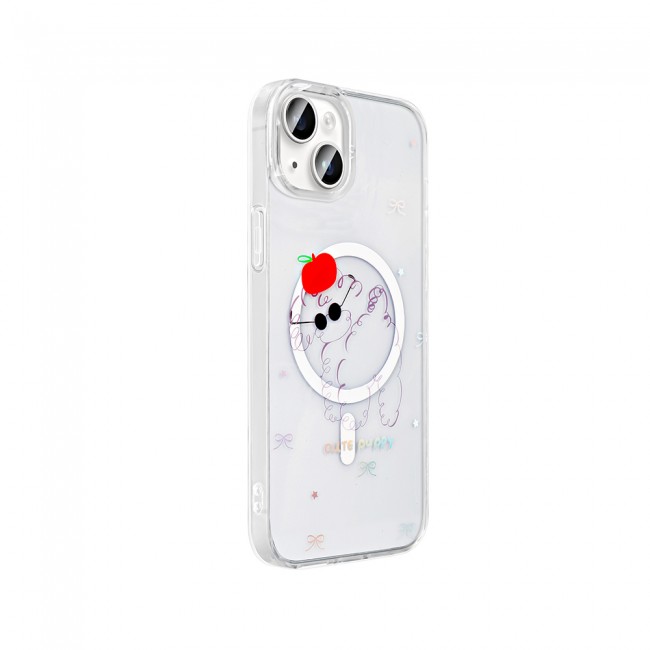 Apple iPhone 15 Kılıf M-Safe Şarj Özellikli Şeffaf Zore Folk Sert Kapak Apple iPhone 15 Kılıf M-Safe Şarj Özellikli Şeffaf Zore Folk Sert Kapak