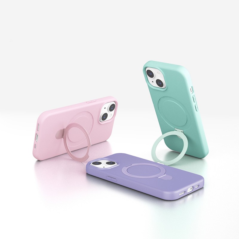 Bal-z Apple iPhone 15 Kılıf M-safe Şarj Özellikli Standlı Zore Samara Kapak