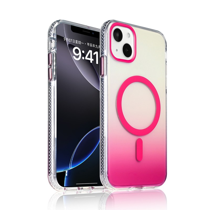 Bal-z Apple iPhone 15 Kılıf M-safe Şarj Özellikli Transparan Renk Geçişli  Toros Kapak