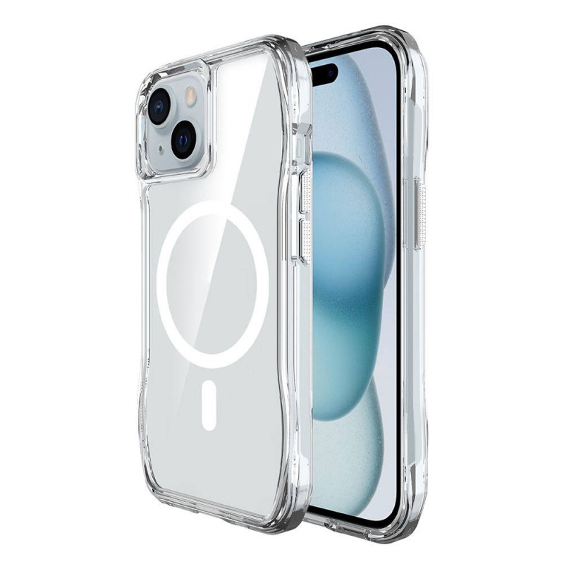 Bal-z Apple iPhone 15 Kılıf M-safe Şarj Özellikli Airbagli Şeffaf Zore İncek Kapak