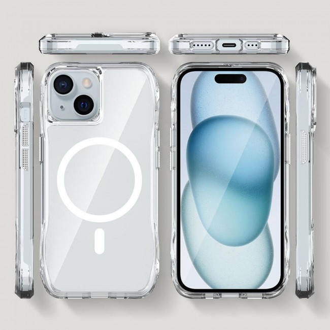 Apple iPhone 15 Kılıf Magsafe Şarj Özellikli Airbagli Şeffaf Zore İncek Kapak Apple iPhone 15 Kılıf Magsafe Şarj Özellikli Airbagli Şeffaf Zore İncek Kapak