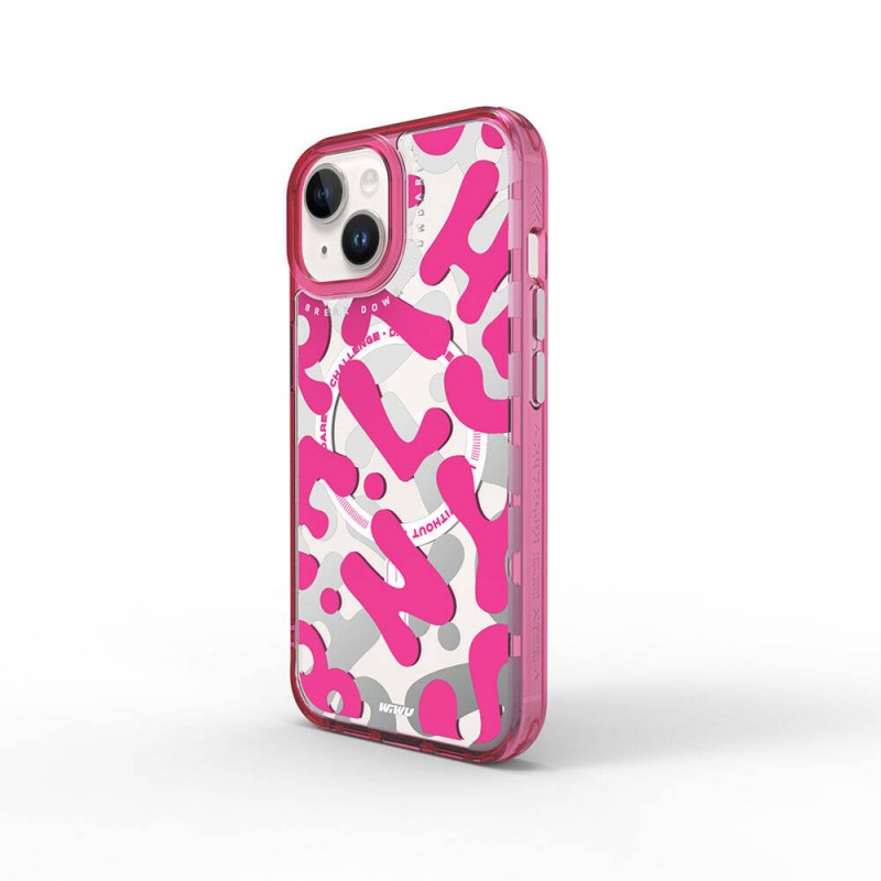 Bal-z Apple iPhone 15 Kılıf M-safe Şarj Özellikli Boya Desenli Wiwu Fluorescent G Serisi Kapak