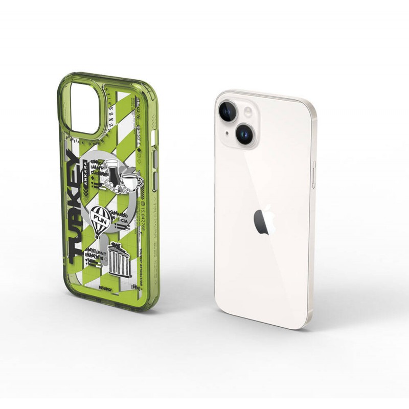 Bal-z Apple iPhone 15 Kılıf M-safe Şarj Özellikli Desenli Wiwu Turkey A Serisi Kapak