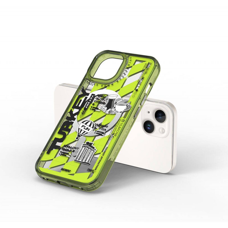 Bal-z Apple iPhone 15 Kılıf M-safe Şarj Özellikli Desenli Wiwu Turkey A Serisi Kapak