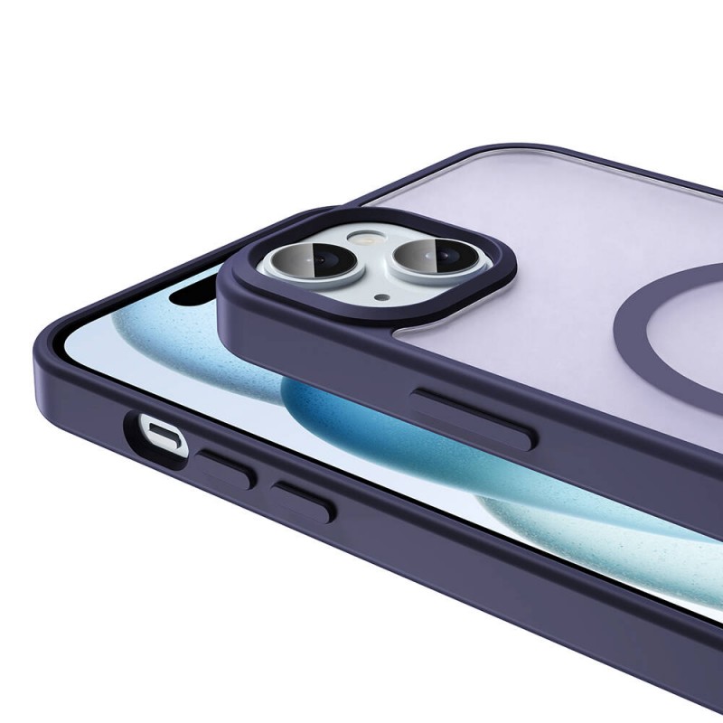 Bal-z Apple iPhone 15 Kılıf M-safe Şarj Özellikli Mat Arka Yüzey  Sio Kapak