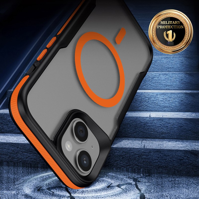 Bal-z Apple iPhone 15 Kılıf M-safe Şarj Özellikli Renkli Kenar Airbag Şeritli Zore Lamer Kapak