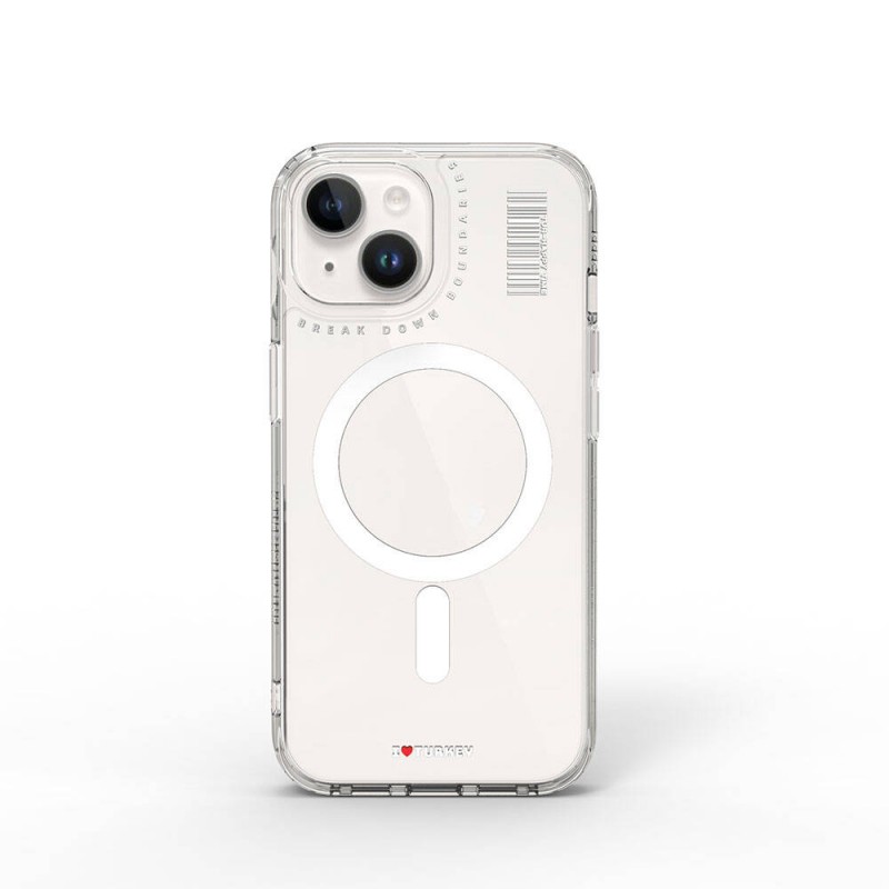 Bal-z Apple iPhone 15 Kılıf M-safe Şarj Özellikli Şeffaf Transparan Wiwu Turkey D Serisi Kapak