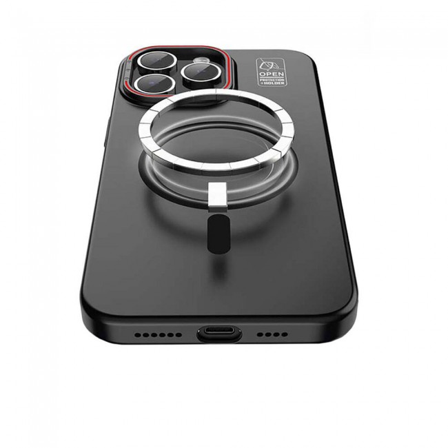 Apple iPhone 15 Kılıf Magsafe Şarj Özellikli Standlı Metal Kamera Çerçeveli Mat Recci Glaze Serisi Kapak Apple iPhone 15 Kılıf Magsafe Şarj Özellikli Standlı Metal Kamera Çerçeveli Mat Recci Glaze Serisi Kapak