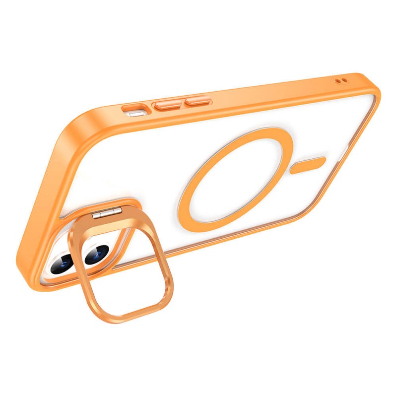 Bal-z Apple iPhone 15 Kılıf M-safe Şarj Özellikli Standlı  M-safe Klon Lensli Kapak