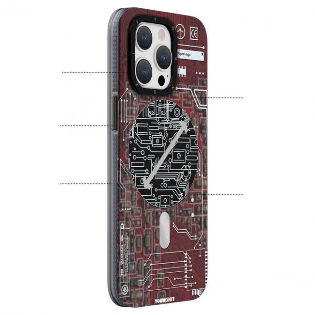 Apple iPhone 15 Kılıf Magsafe Şarj Özellikli YoungKit Technology Serisi Kapak Apple iPhone 15 Kılıf Magsafe Şarj Özellikli YoungKit Technology Serisi Kapak
