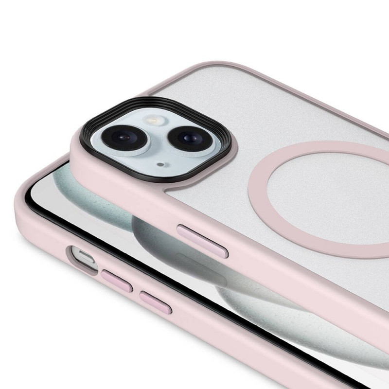 Bal-z Apple iPhone 15 Kılıf Mat Arka Yüzey Wireless Şarj Özellikli  Flet M-safe Kapak