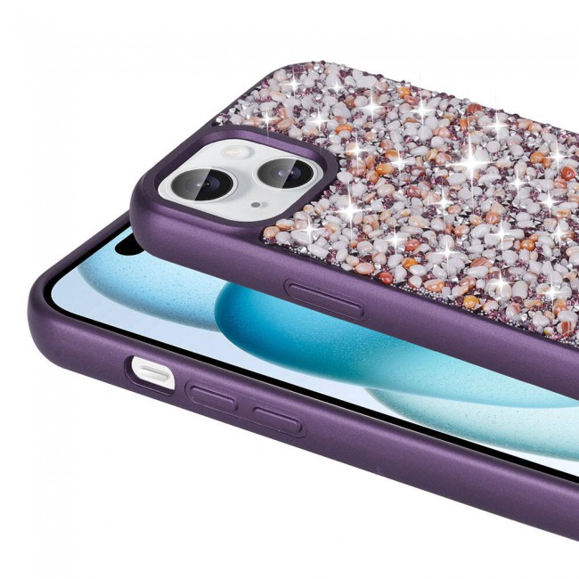 Apple iPhone 15 Kılıf Parlak Taşlı Tasarım Zore Linea Diamond Kapak Apple iPhone 15 Kılıf Parlak Taşlı Tasarım Zore Linea Diamond Kapak