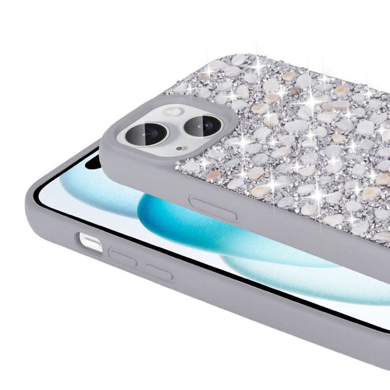 Bal-z Apple iPhone 15 Kılıf Parlak Taşlı Tasarım  Linea Diamond Kapak