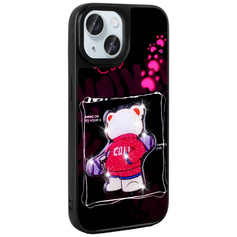 Bal-z Apple iPhone 15 Kılıf Parlayan Kabartmalı İkonik Figürlü  Amas Silikon Kapak