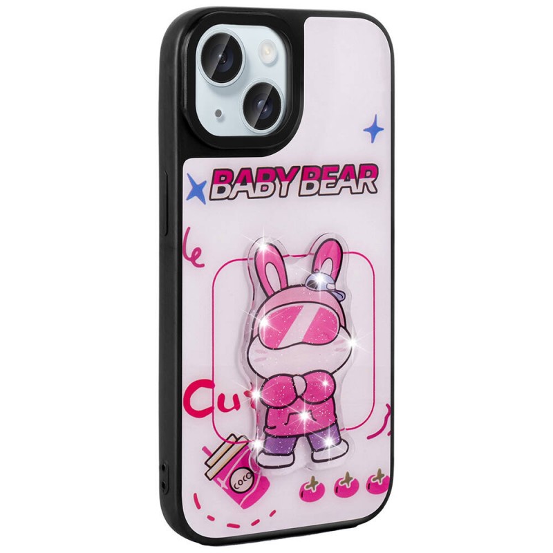 Bal-z Apple iPhone 15 Kılıf Parlayan Kabartmalı İkonik Figürlü  Amas Silikon Kapak