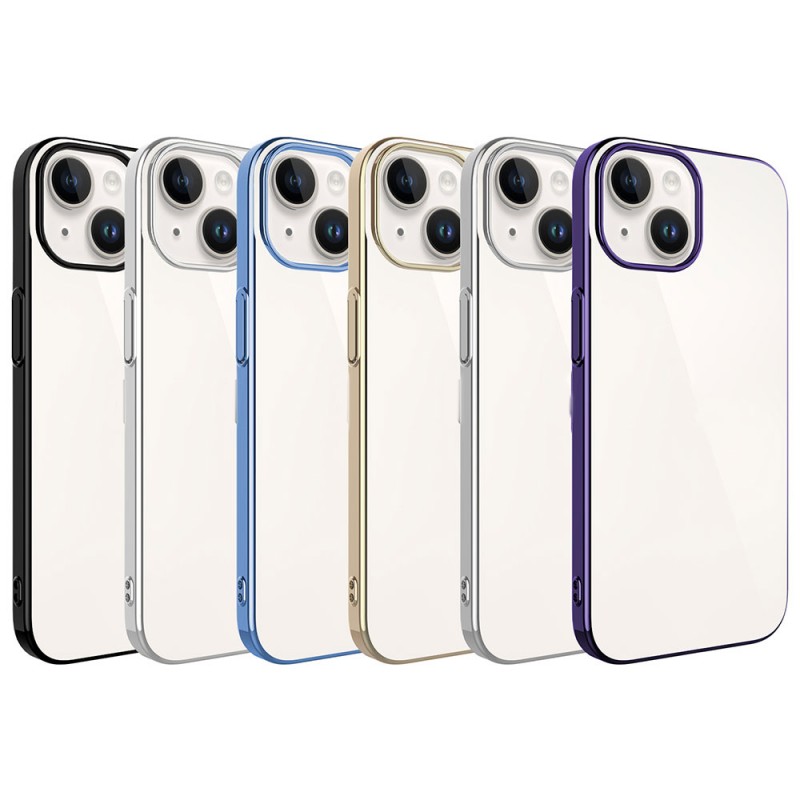 Bal-z Apple iPhone 15 Kılıf Sert PC Renkli Çerçeveli  Riksos Kapak