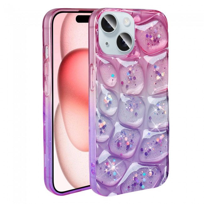 Apple iPhone 15 Kılıf Simli 3D Desenli Zore Hacar Kapak Apple iPhone 15 Kılıf Simli 3D Desenli Zore Hacar Kapak