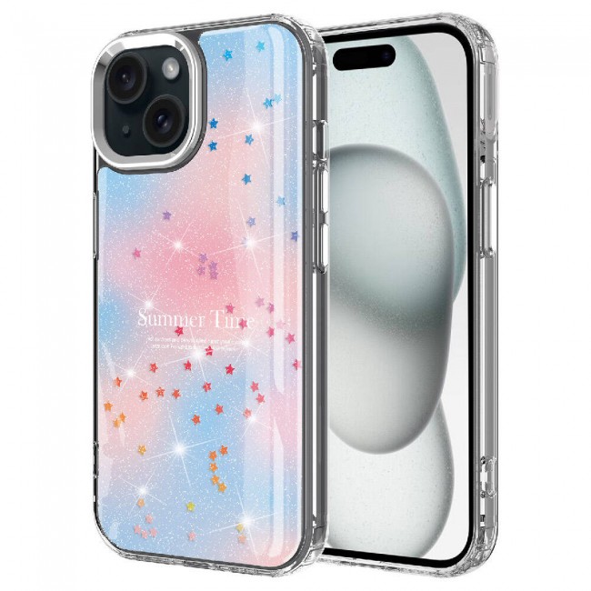 Apple iPhone 15 Kılıf Simli Desenli Parlak Zore Task Kapak Apple iPhone 15 Kılıf Simli Desenli Parlak Zore Task Kapak
