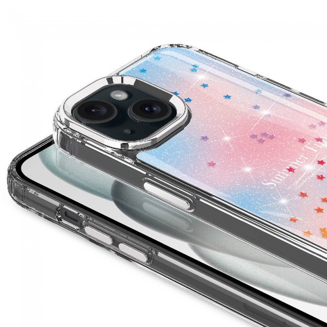 Apple iPhone 15 Kılıf Simli Desenli Parlak Zore Task Kapak Apple iPhone 15 Kılıf Simli Desenli Parlak Zore Task Kapak
