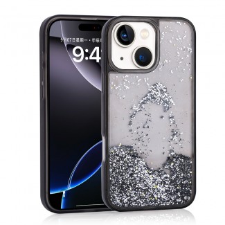 Apple iPhone 15 Kılıf Sıvılı Simli Şeffaf Arka Yüzey Zore Keto Silikon Kapak Apple iPhone 15 Kılıf Sıvılı Simli Şeffaf Arka Yüzey Zore Keto Silikon Kapak