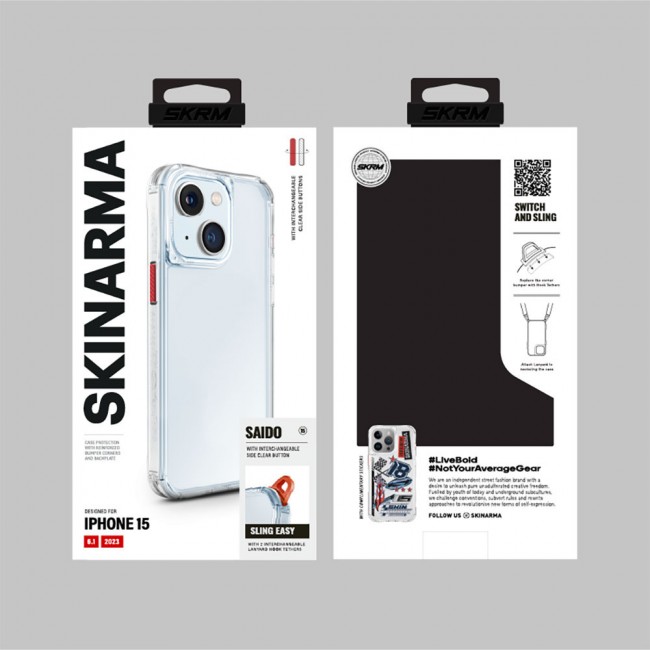 Apple iPhone 15 Kılıf SkinArma Şeffaf Airbag Tasarımlı Saido Kapak Apple iPhone 15 Kılıf SkinArma Şeffaf Airbag Tasarımlı Saido Kapak
