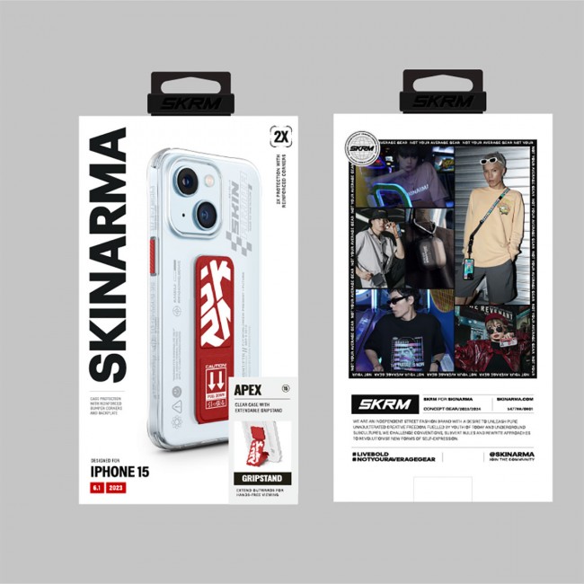 Apple iPhone 15 Kılıf SkinArma Standlı Şeffaf Tasarımlı Apex Kapak Apple iPhone 15 Kılıf SkinArma Standlı Şeffaf Tasarımlı Apex Kapak