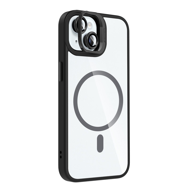 Bal-z Apple iPhone 15 Kılıf Standlı ve Kamera Lens Hediyeli M-Safe Şarj Özellikli Zore Etro Kapak