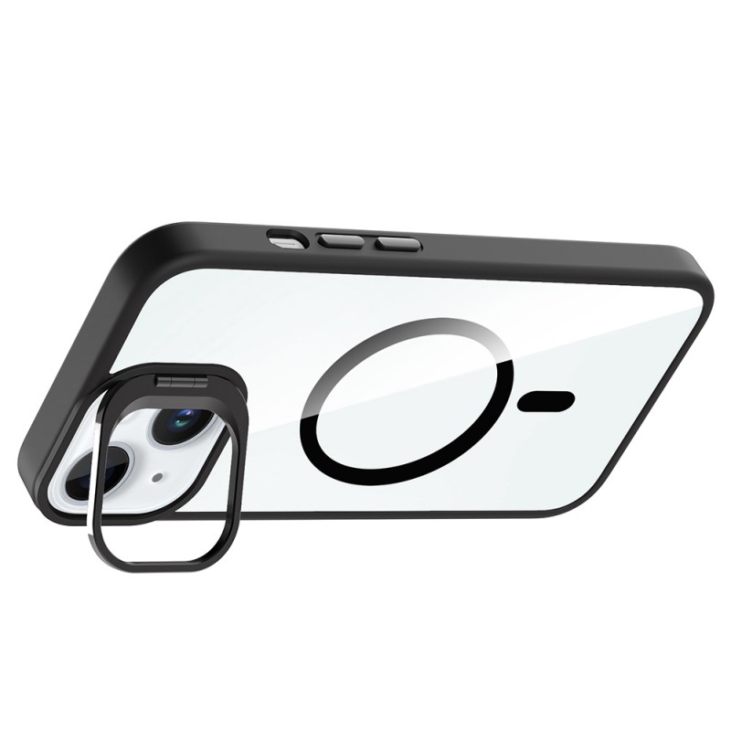 Bal-z Apple iPhone 15 Kılıf Standlı ve Kamera Lens Hediyeli M-Safe Şarj Özellikli Zore Etro Kapak