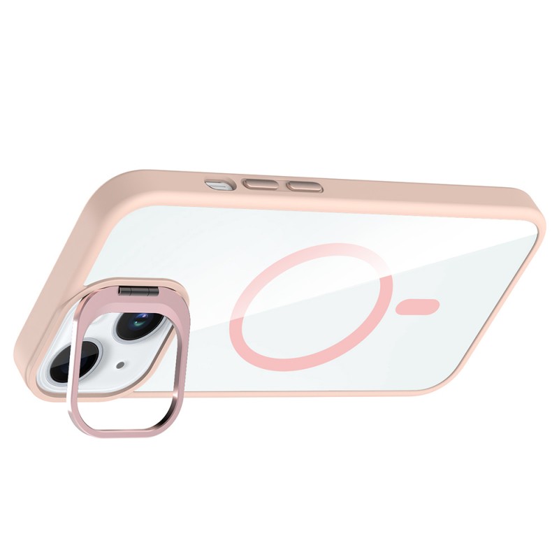 Bal-z Apple iPhone 15 Kılıf Standlı ve Kamera Lens Hediyeli M-Safe Şarj Özellikli Zore Etro Kapak