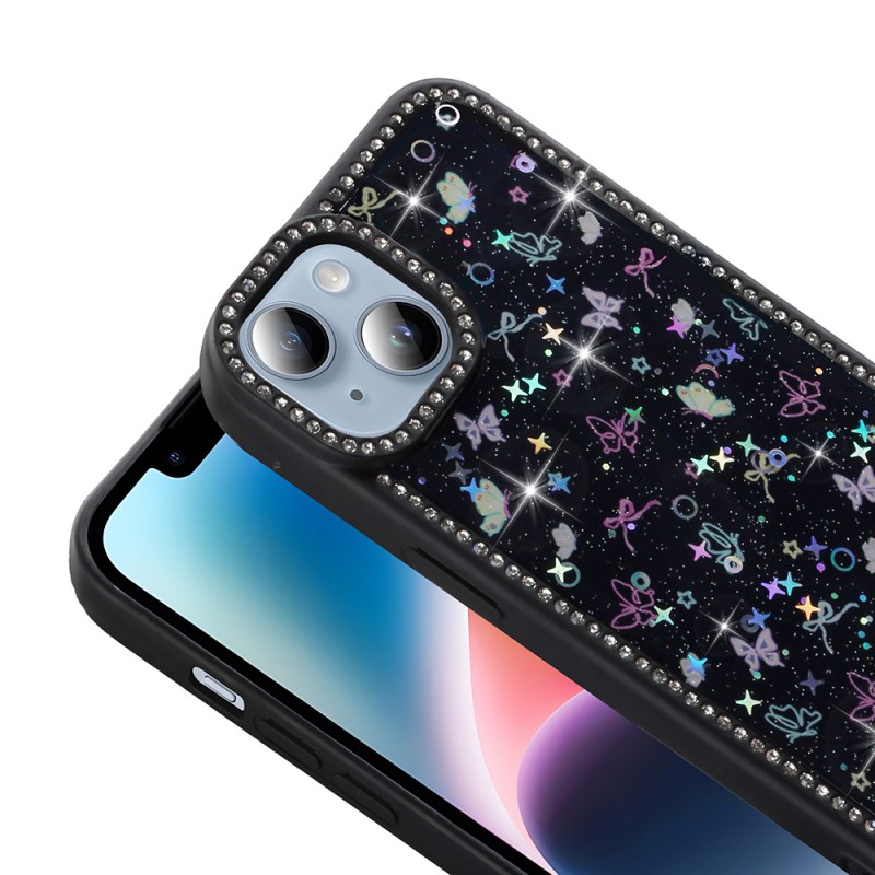 Bal-z Apple iPhone 15 Kılıf Taşlı ve Simli Tasarım Zore Azra Kapak