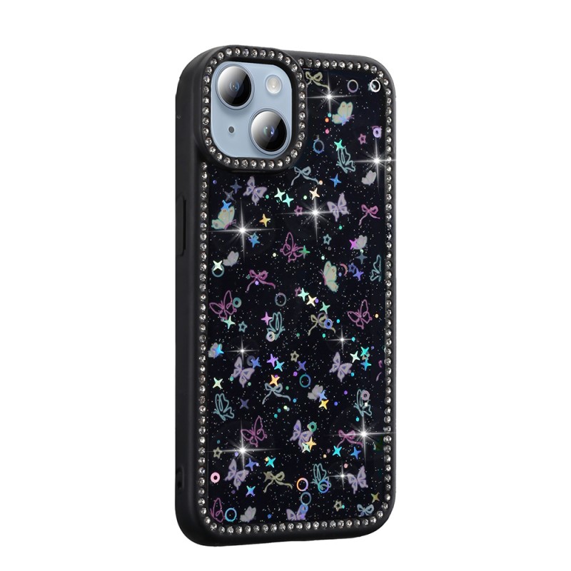 Bal-z Apple iPhone 15 Kılıf Taşlı ve Simli Tasarım Zore Azra Kapak