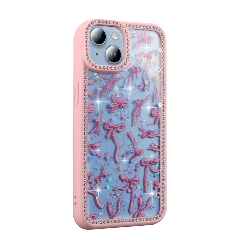 Bal-z Apple iPhone 15 Kılıf Taşlı ve Simli Tasarım Zore Azra Kapak