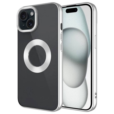 Bal-z Apple iPhone 15 Kılıf Tek Kamera Çerçeveli Logo Gösteren  Omega Kapak