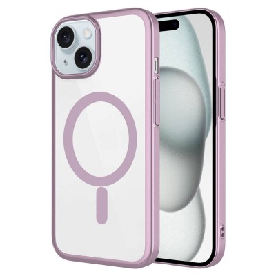 Bal-z Apple iPhone 15 Kılıf Wireless Şarj Özellikli Sert PC  Mat Riksos M-safe Kapak