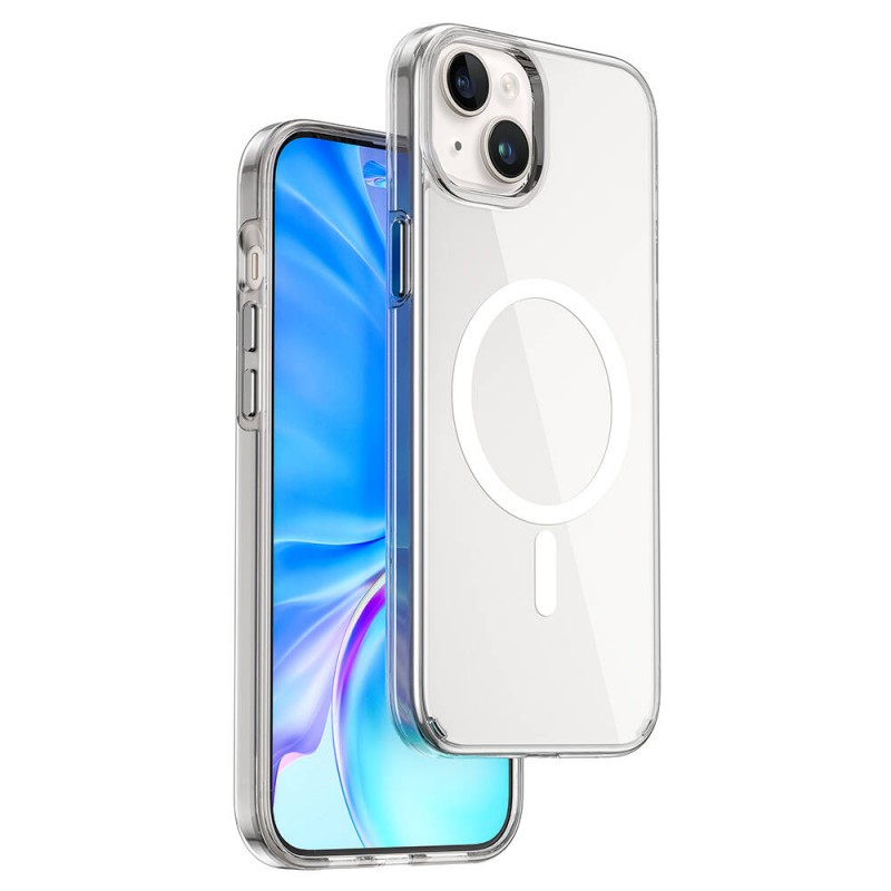 Bal-z Apple iPhone 15 Kılıf Wiwu BC-022 M-safe Şarj Özellikli Şeffaf Transparan Kapak