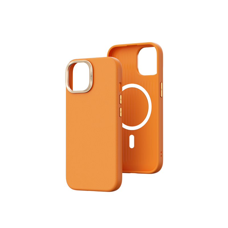 Bal-z Apple iPhone 15 Kılıf Wiwu SP-019 M-safe Şarj Özellikli Vegan Leather Deri Kapak