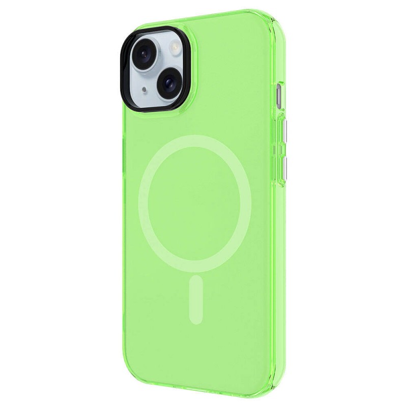 Bal-z Apple iPhone 15 Kılıf  M-safe Şarj Özellikli Buzlu Transparan C-Pro Sert Kapak