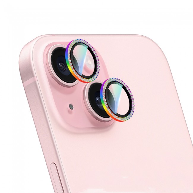Apple iPhone 15 Plus CaseWorld Alloy Sparkling Diamond Serisi Taşlı Lens Koruyucu Apple iPhone 15 Plus CaseWorld Alloy Sparkling Diamond Serisi Taşlı Lens Koruyucu